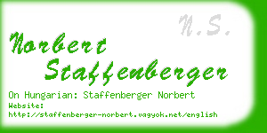 norbert staffenberger business card